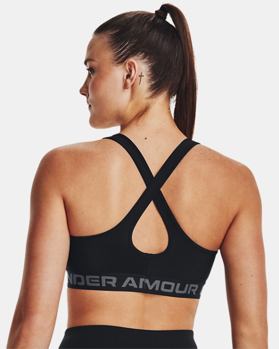 Bra Deportivo Armour® Mid Crossback Printed para Mujer, Black, pdpMainDesktop image number 5